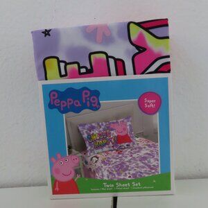 (#123) Peppa pig 3-piece Sper Soft twin sheet set